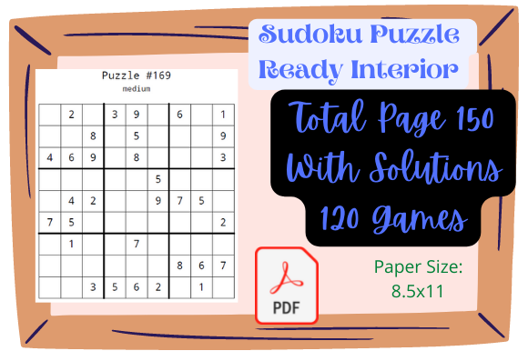 Engaging Sudoku Puzzle Interior 8.5x11 KDP