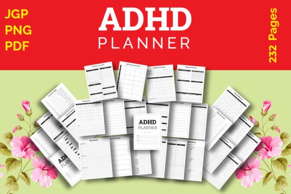 Unlocking Productivity with ADHD Planner KDP Bundle Graphics